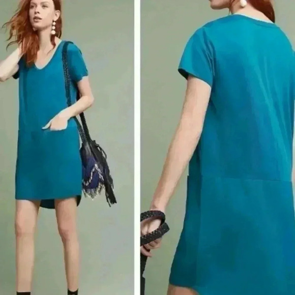 Anthropologie Teal Dress - Picture 2 of 8
